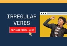 Irregular verbs list