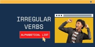 Irregular verbs list