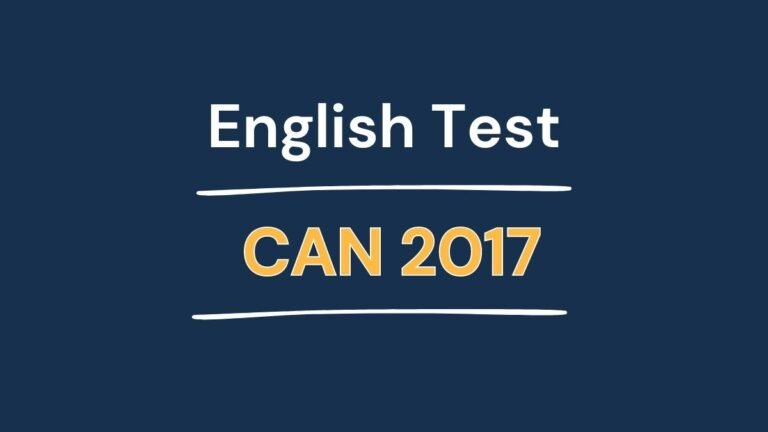 English Test – CAN 2017