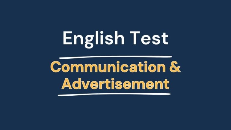 English Test – Communication and Advertisement