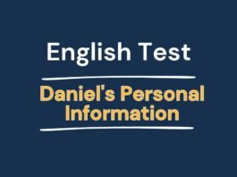 English Test - Daniel's Personal Information