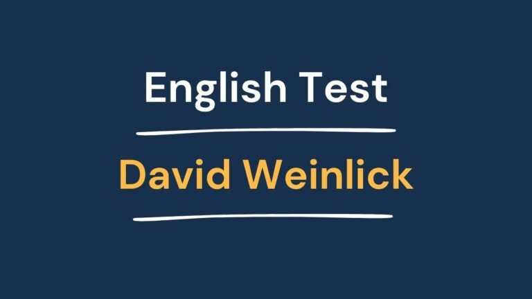 English Test - David Weinlick