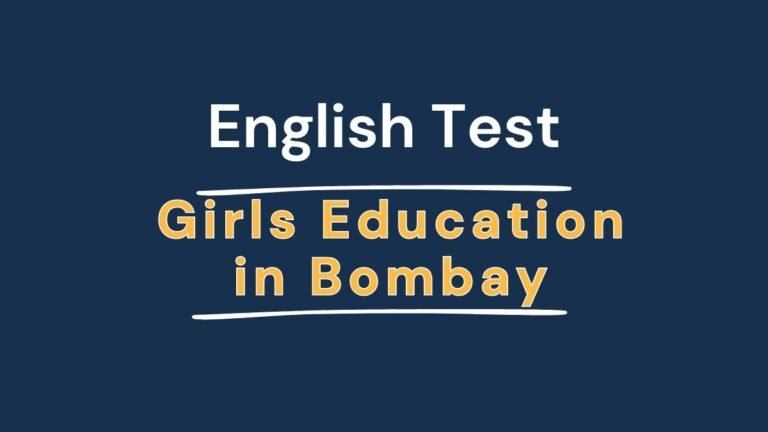 English Test – Girls Education in Bombay