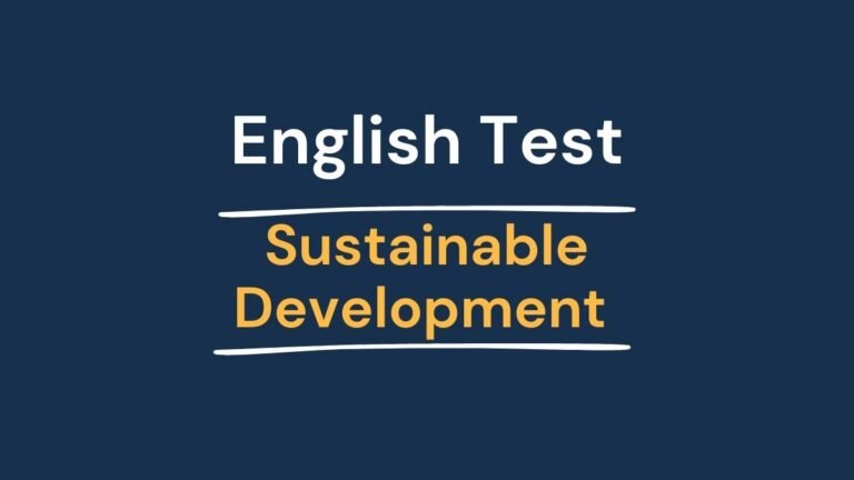 English Test – Sustainable Development