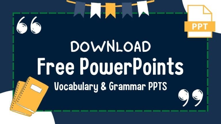 Download Vocabulary Grammar PowerPoints PPTs