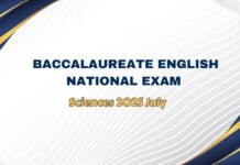 Baccalaureate English National Exam Sciences 2025 July
