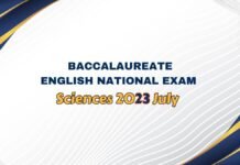 Baccalaureate English National Exam Sciences 2023 July