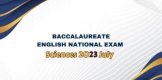 Baccalaureate English National Exam Sciences 2023 July