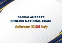 Baccalaureate English National Exam Sciences 2024 July