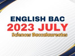 Baccalaureate English National Exam Sciences 2023 July
