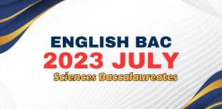 Baccalaureate English National Exam Sciences 2023 July