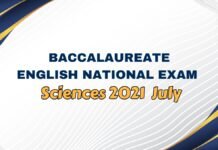 Baccalaureate English National Exam Sciences 2021 July