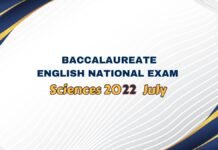 Baccalaureate English National Exam Sciences 2022 July