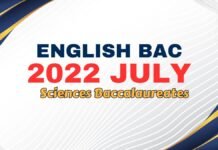 Baccalaureate English National Exam Sciences 2022 July