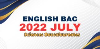 Baccalaureate English National Exam Sciences 2022 July