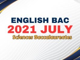 Baccalaureate English National Exam Sciences 2021 July