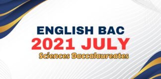 Baccalaureate English National Exam Sciences 2021 July