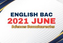 Baccalaureate English National Exam Sciences 2021 June